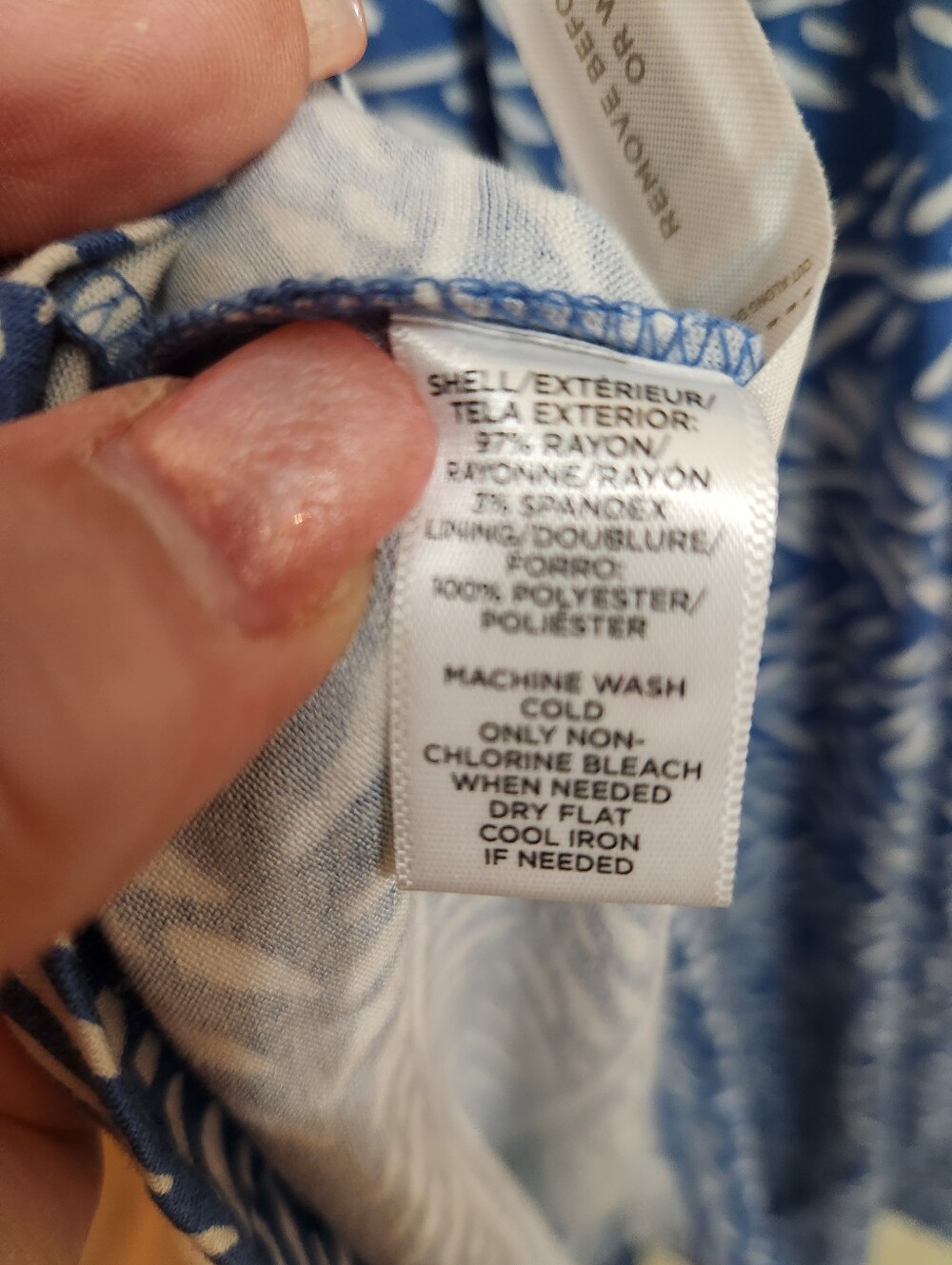 Loft Blue Printed V-Neck Sleeveless Women's Dress Size Small EUC - Picture 4 of 7